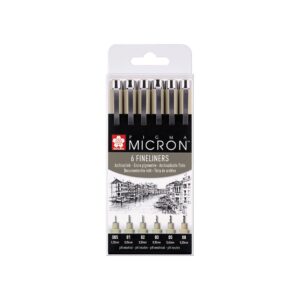 Sakura - Pigma Micron Fineliners 6pk - Svart