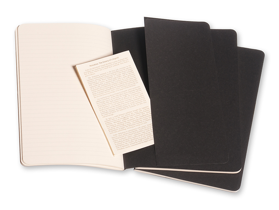 Moleskine Cahier Journal Pocket Dot Black - Lot De 3 Carnets à Points 9x14cm