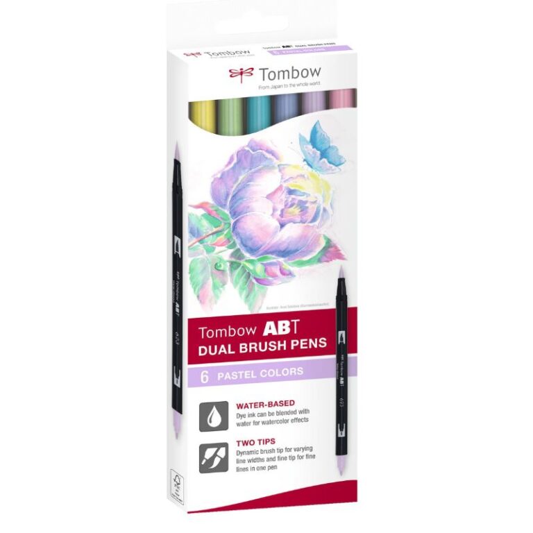 Tombow ABT PRO Dual Brush Pen 5 set, Pastel Colours
