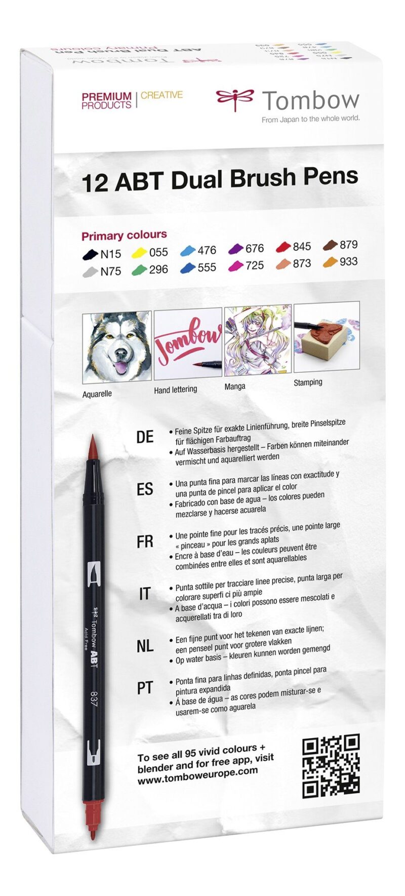 Tombow - ABT Dual Brush Pens 12 - Primary Colours - Bilde 2