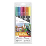Tombow - ABT Dual Brush Pens 6pk - Dermatologically Tested Colours