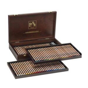 Caran d'Ache - Luminance 6901 Sett Koffert - Wooden Box 80pack