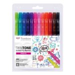 Tombow - Twin-Tone Markers Dual Tip 12pk - Bright