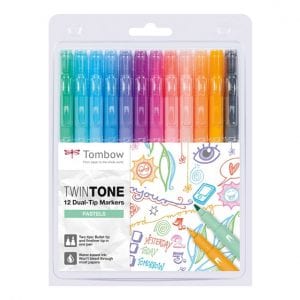 Tombow - Twin-Tone Markers Dual Tip 12pk - Pastell