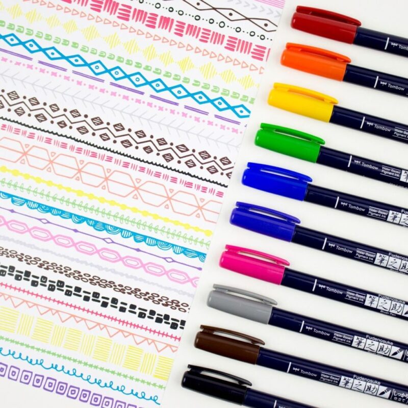 Tombow - WS-BH-10P - Kalligrafipenn Fudenosuke Colors - 10-pack - Bilde 11