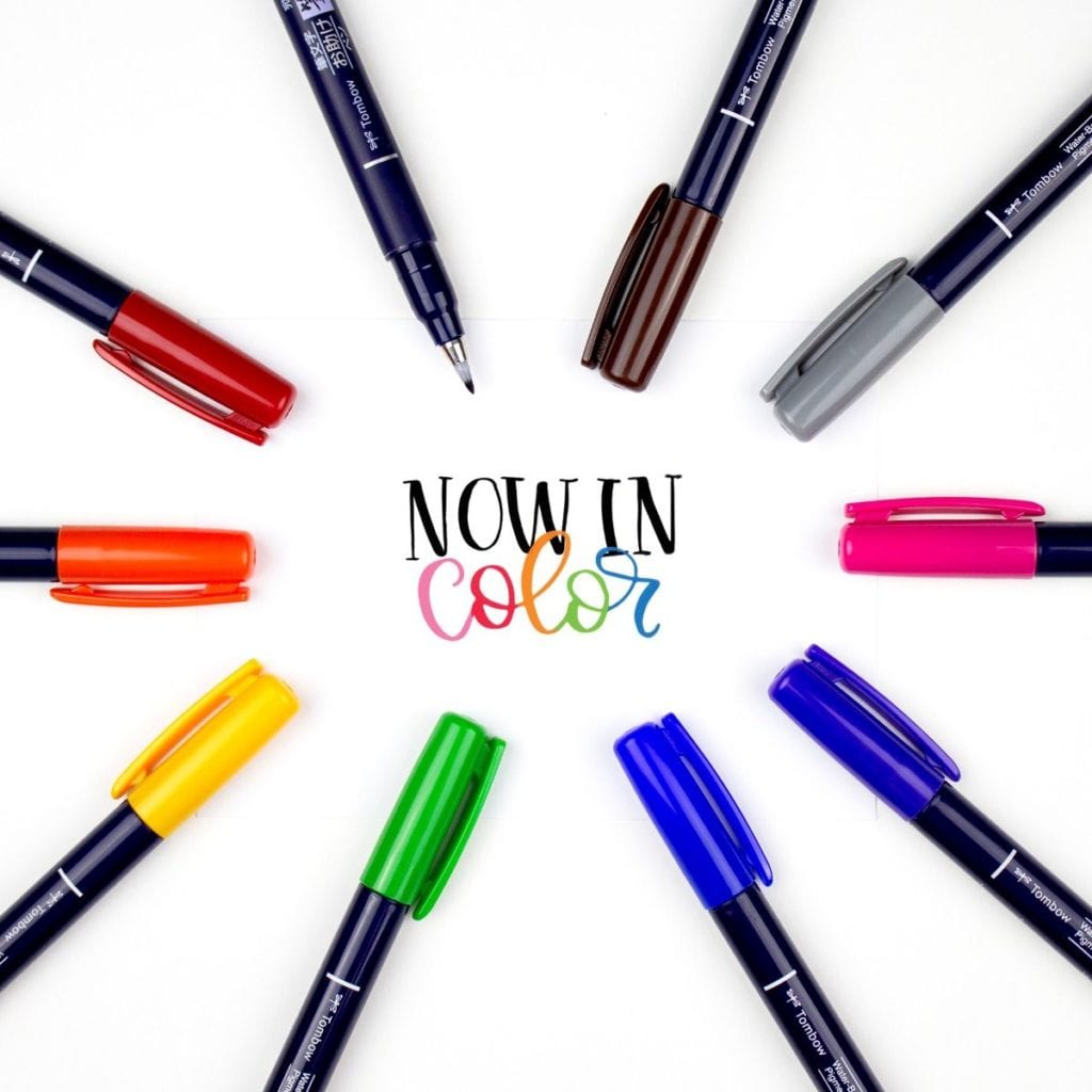 Tombow - WS-BH-10P - Kalligrafipenn Fudenosuke Colors - 10-pack - Bilde 3