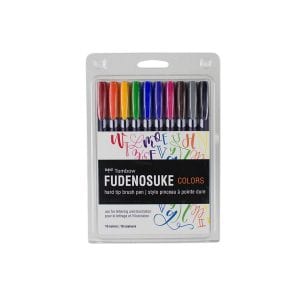 Tombow - WS-BH-10P - Kalligrafipenn Fudenosuke Colors - 10-pack