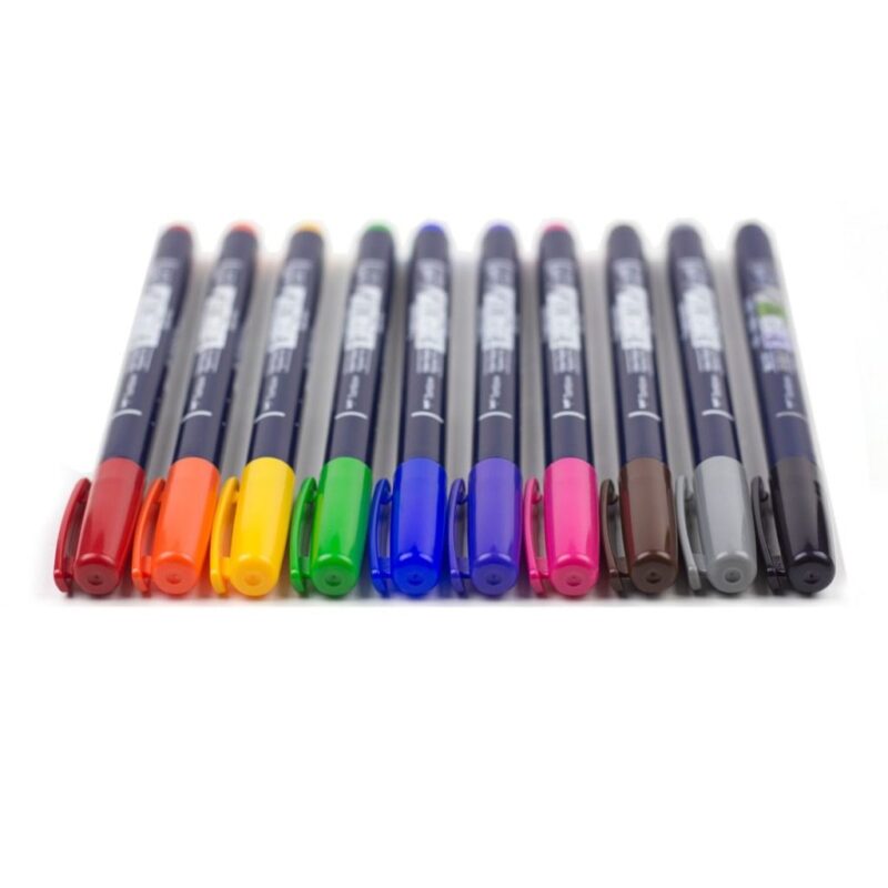 Tombow - WS-BH-10P - Kalligrafipenn Fudenosuke Colors - 10-pack - Bilde 5