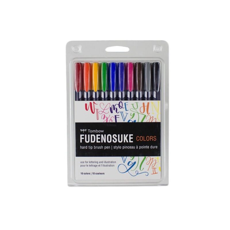 Tombow - WS-BH-10P - Kalligrafipenn Fudenosuke Colors - 10-pack