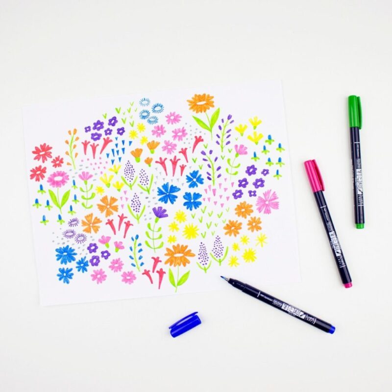 Tombow - WS-BH-10P - Kalligrafipenn Fudenosuke Colors - 10-pack - Bilde 10