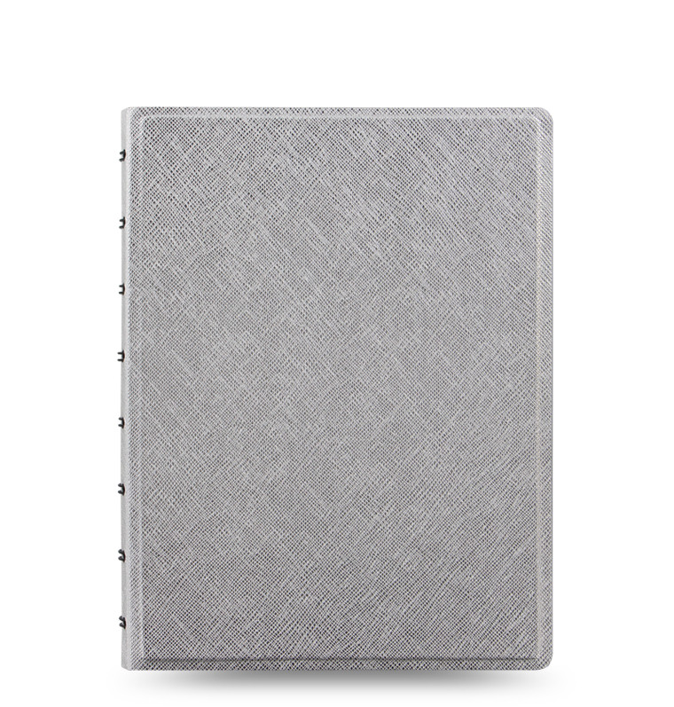 Organizer Personale Filofax Saffiano – Copertina Metallizzata Argento, Dimensioni Personali, Include Diario Settimanale