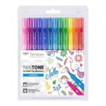 Tombow - Twin-Tone Markers Dual Tip 12pk - Rainbow