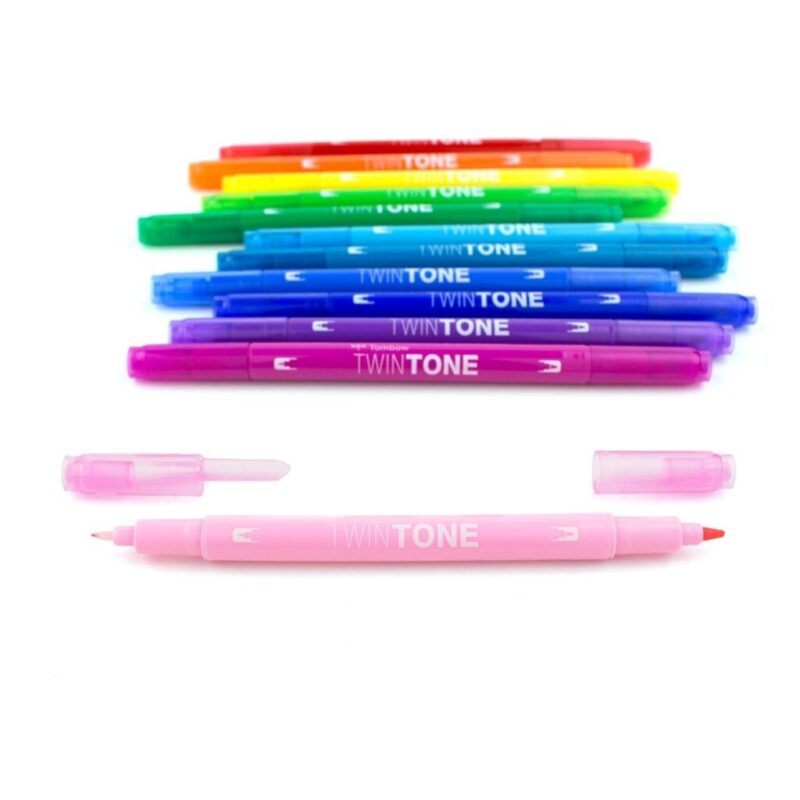 Tombow - Twin-Tone Markers Dual Tip 12pk - Rainbow - Bilde 8