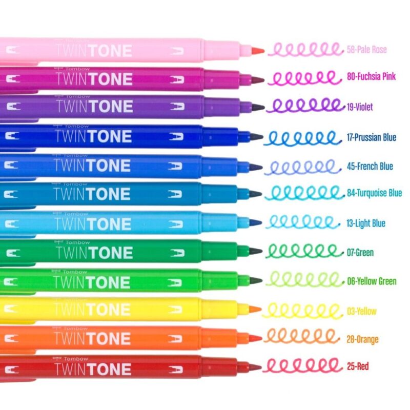 Tombow - Twin-Tone Markers Dual Tip 12pk - Rainbow - Bilde 5