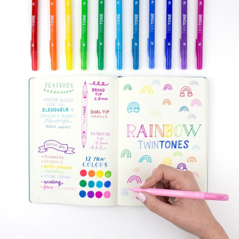 Tombow - Twin-Tone Markers Dual Tip 12pk - Rainbow - Bilde 4