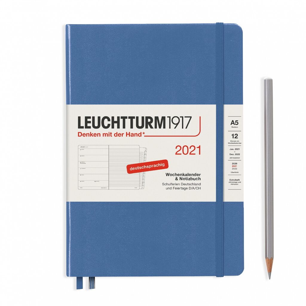 Leuchtturm1917 Kalender 2021 Weekly Planner og Notatbok – A5denim – Tudos