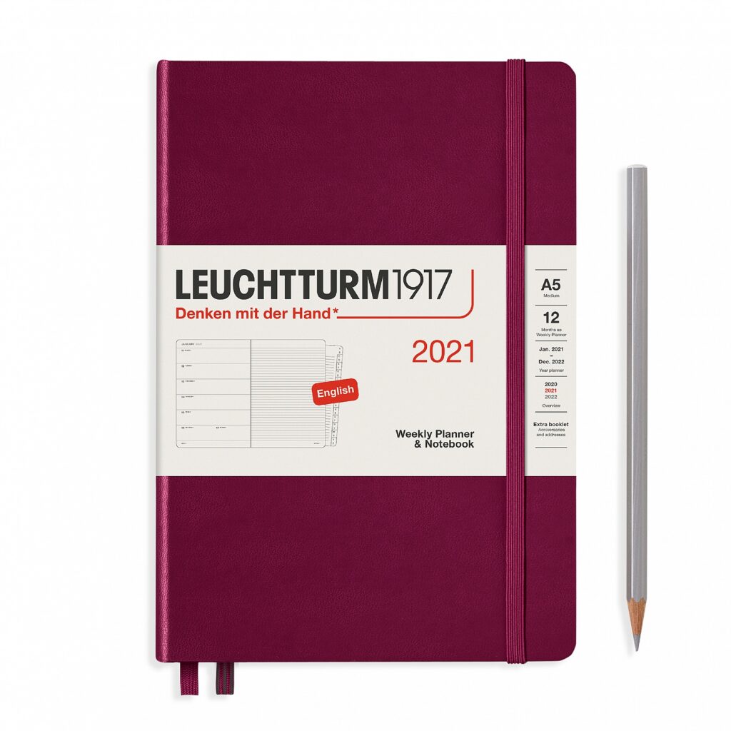 Leuchtturm1917 Kalender 2021 Weekly Planner og Notatbok – A5portred – Tudos
