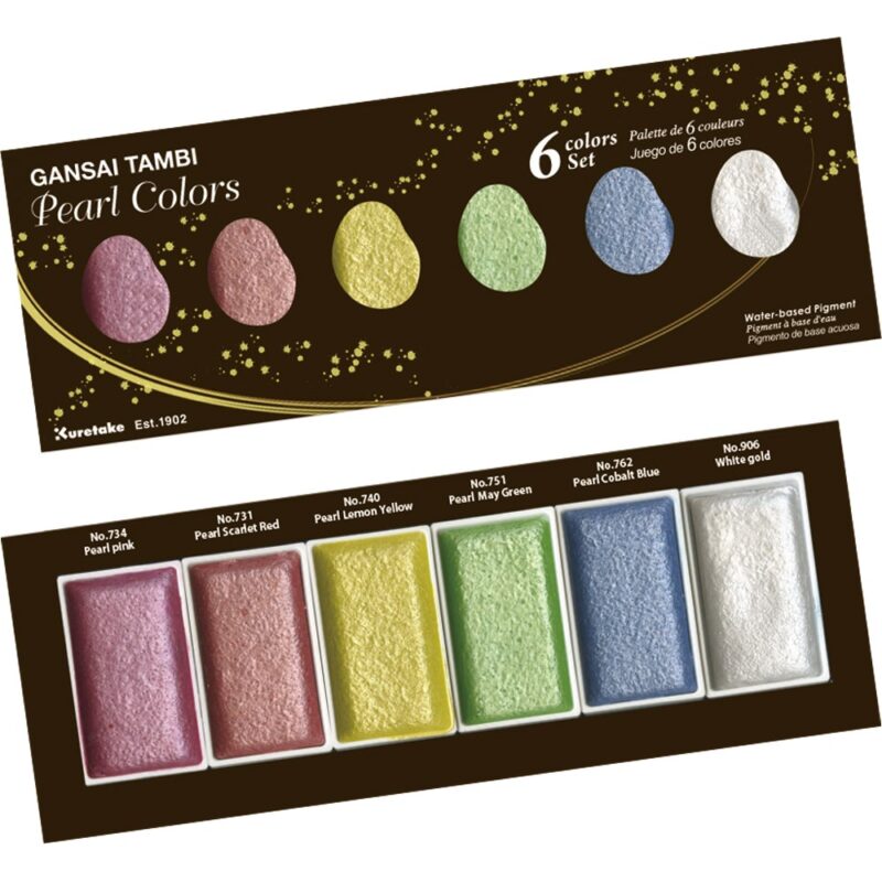 Zig - Kuretake Gansai Tambi Pearl Colors - Akvarell - 6 farger
