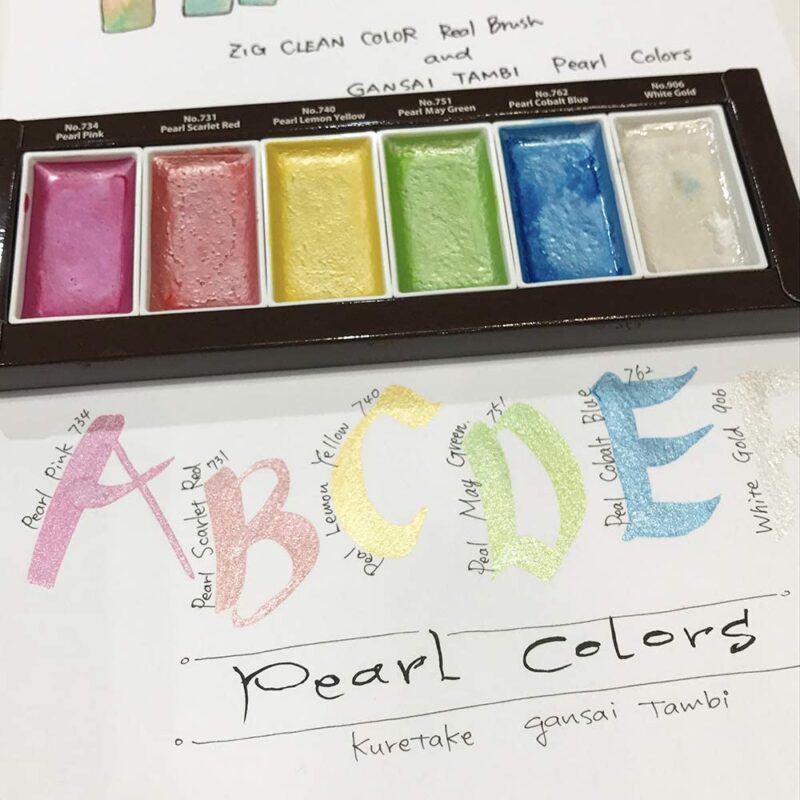 Zig - Kuretake Gansai Tambi Pearl Colors - Akvarell - 6 farger - Bilde 4