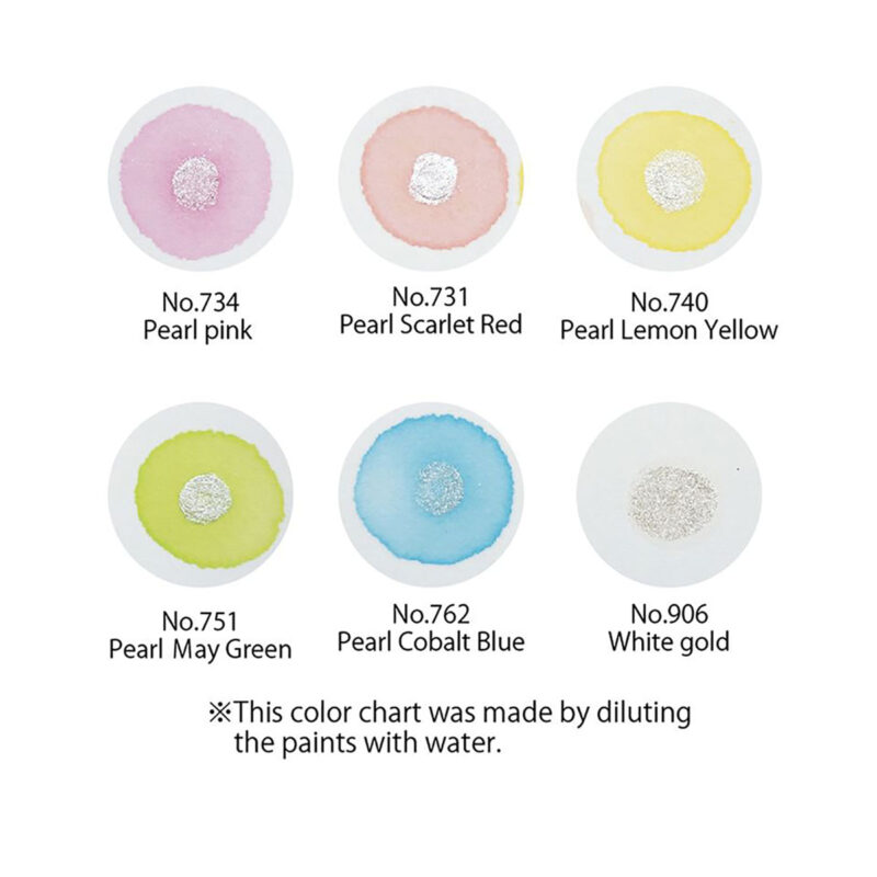 Zig - Kuretake Gansai Tambi Pearl Colors - Akvarell - 6 farger - Bilde 3