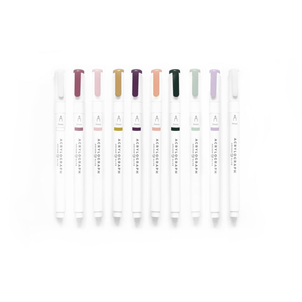 Archer And Olive Acrylograph Pens Warm Fall Selection 0,7mm 10pack