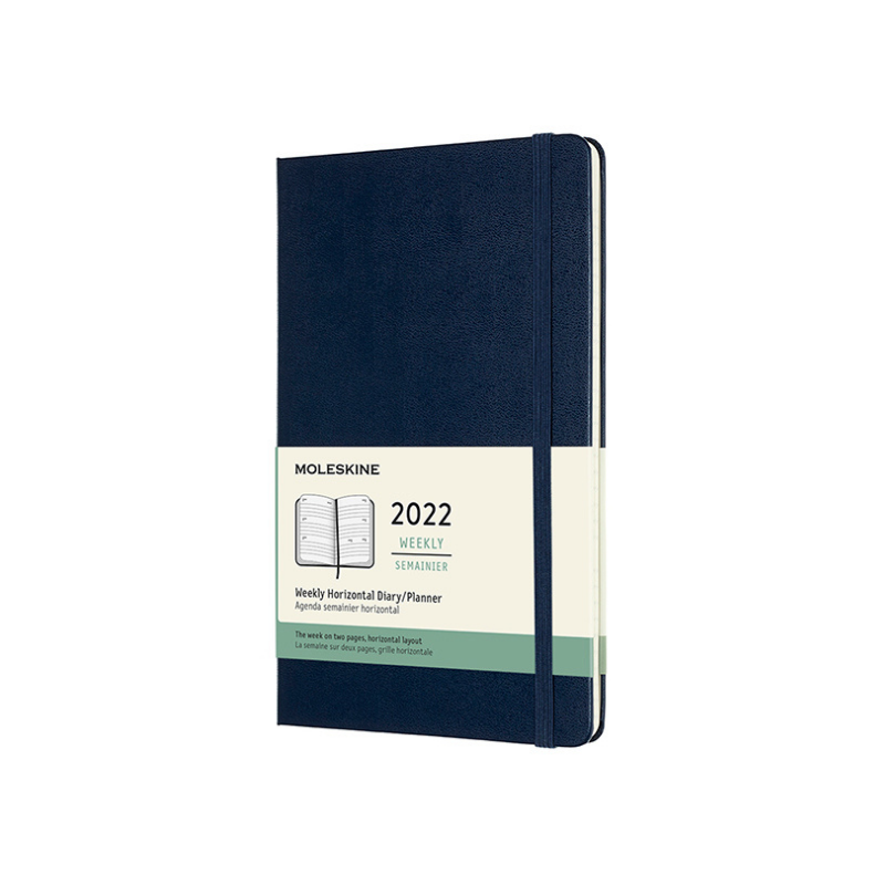 Moleskine Hardcover Large Weekly Horizontal Planner 2022 Sapphire