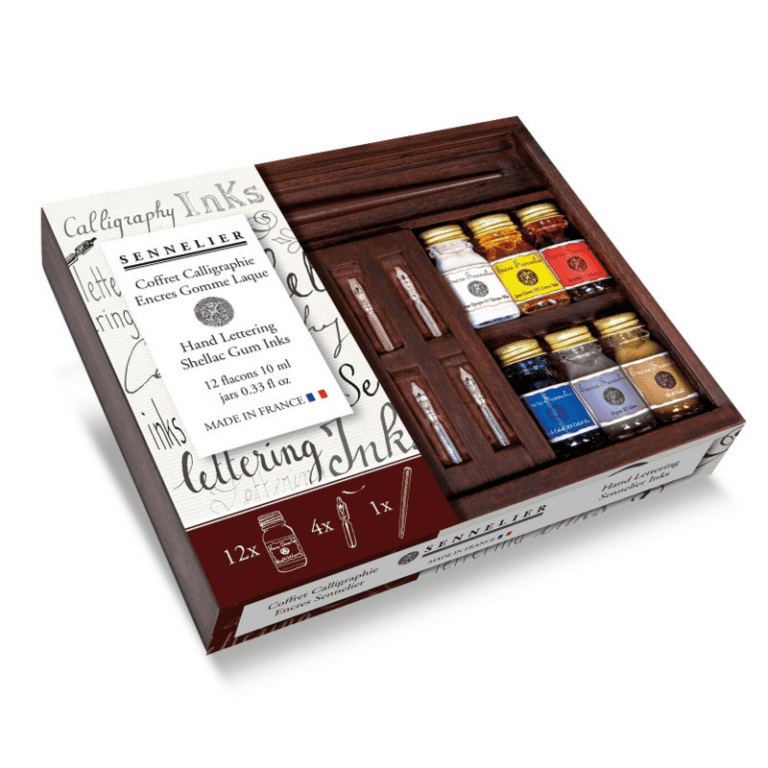 Sennelier Artist’s Ink Calligraphy Set Wooden Box Tudos