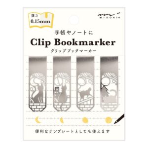 Midori - Clip Bookmarker Metal - Cat & Moon