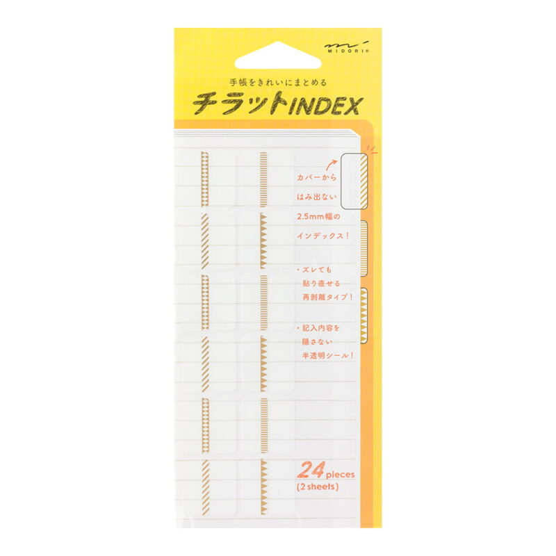 Midori - Chiratto Index Label - Markører Pattern - Gull - 24 markører