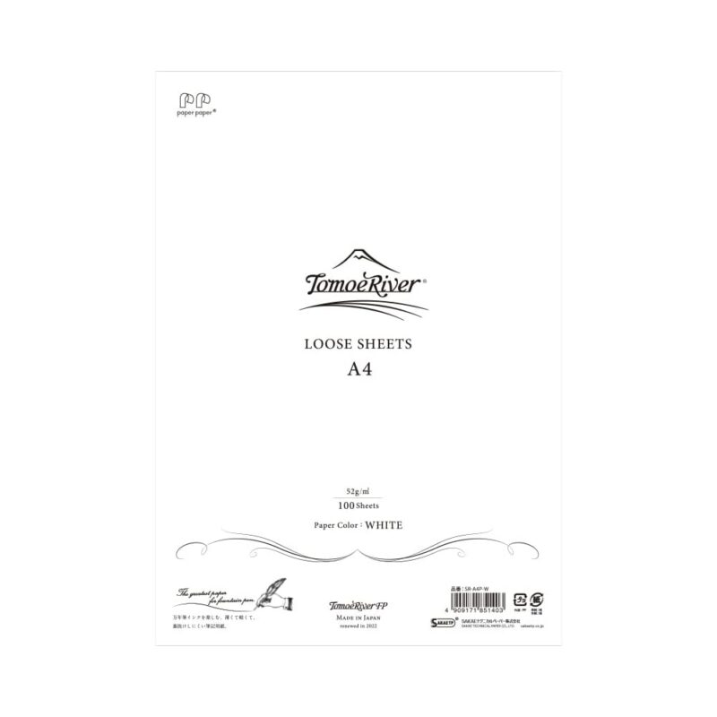 Tomoe River - Notatark Loose Sheets A4 - 52 gsm - 100 ark - Blank - White - SR-A4P-W