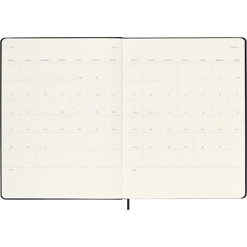 Moleskine Hardcover Extra Large Weekly Notebook DiaryPlanner 2024