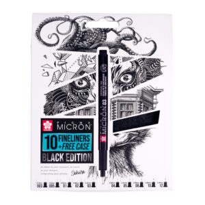 Sakura - Pigma Micron Black Edition - 10 stk + Case