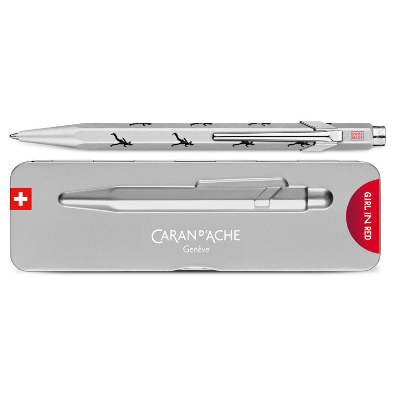 Caran d'Ache - 849 Girl In Red Special Edition - Ballpoint Pen - Sølvgrå