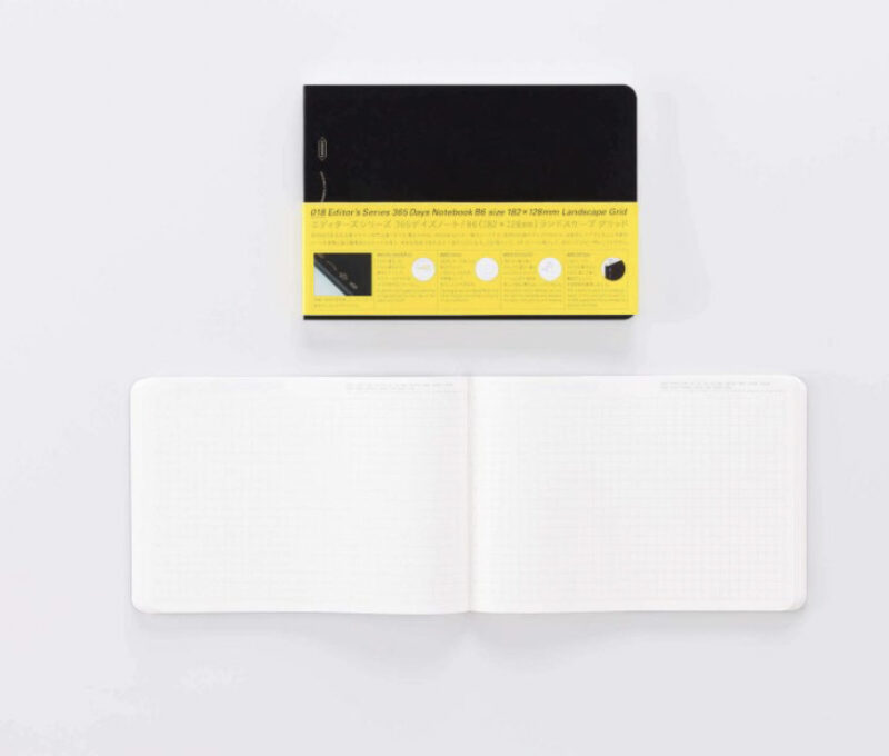 Stalogy - 018 Editor's Series - 365 Days Notebook Grid Landscape - Black - B6 - Bilde 2