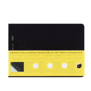 Stalogy - 018 Editor's Series - 365 Days Notebook Grid Landscape - Black - B6