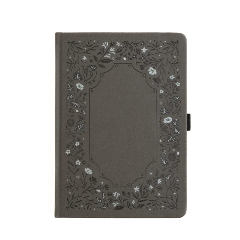 Archer And Olive - Notebook Dot Grid - LP421 - Midnight Floral in Gray - A5