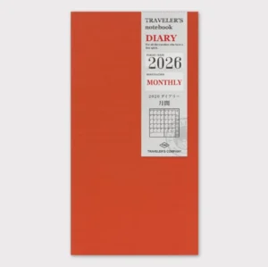 Traveler’s Company – Traveler’s Notebook Refill 2026 Monthly Diary – Regular Size