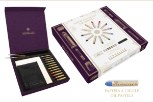 Sennelier – Oil Pastels – Sett Med 12 Farger + Pad, Børste og Klut