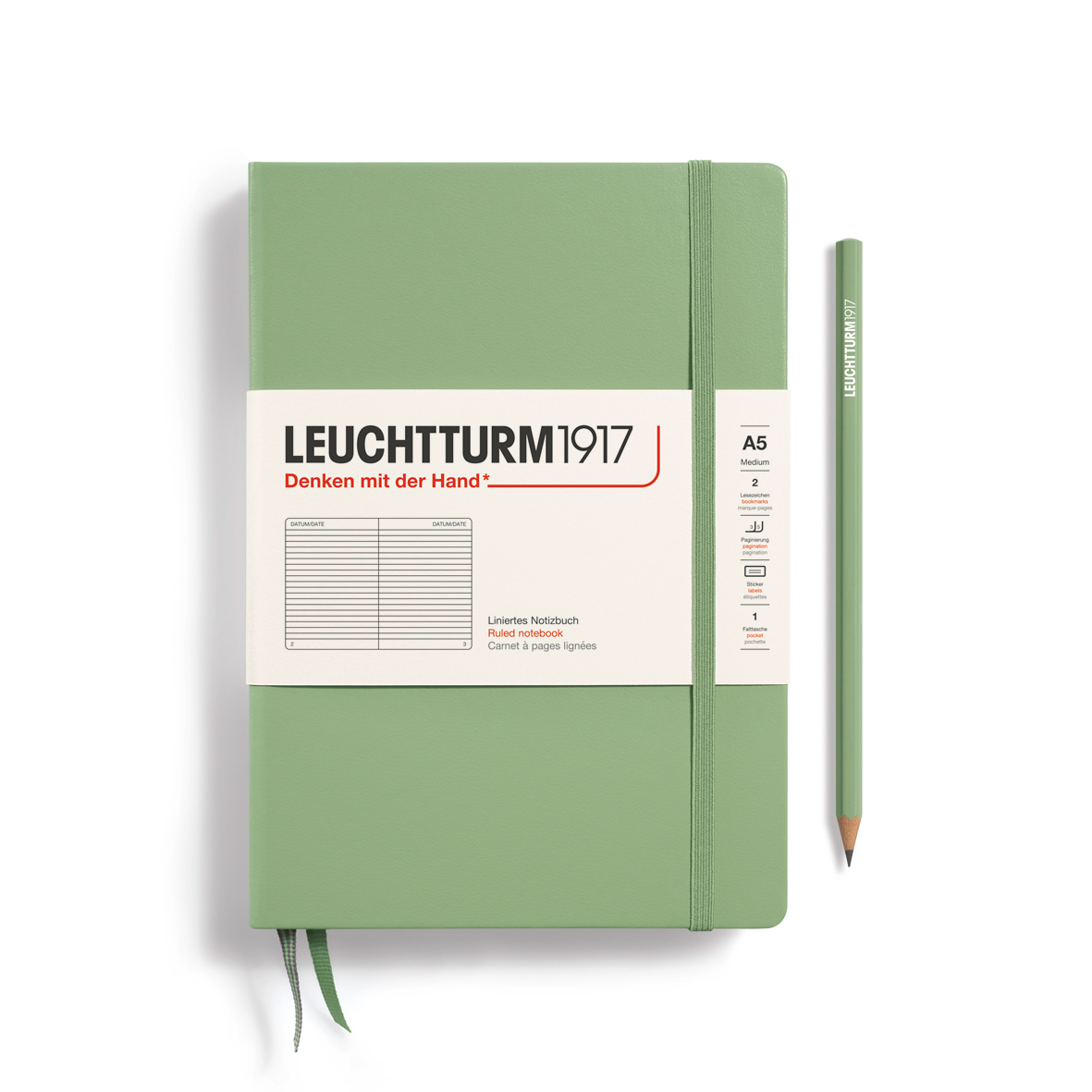 Leuchtturm1917 - Hardcover Notebook Ruled A5 - Sage