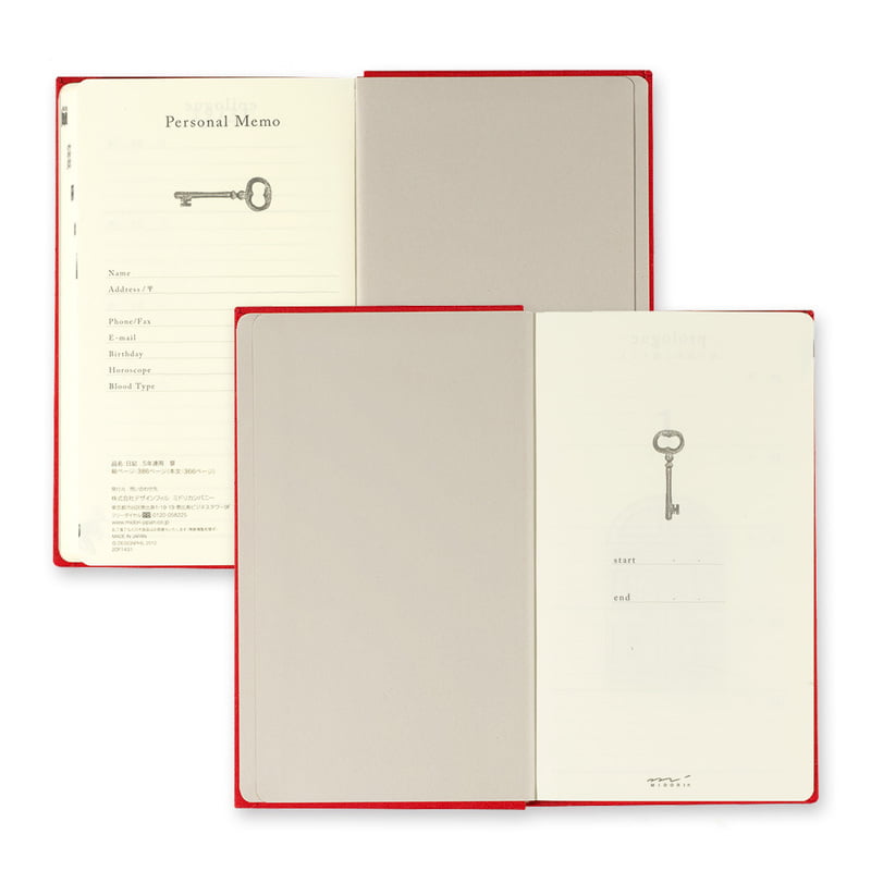 Midori - MD Product - 5 Year Daily Diary Gate - Rød - Bilde 5