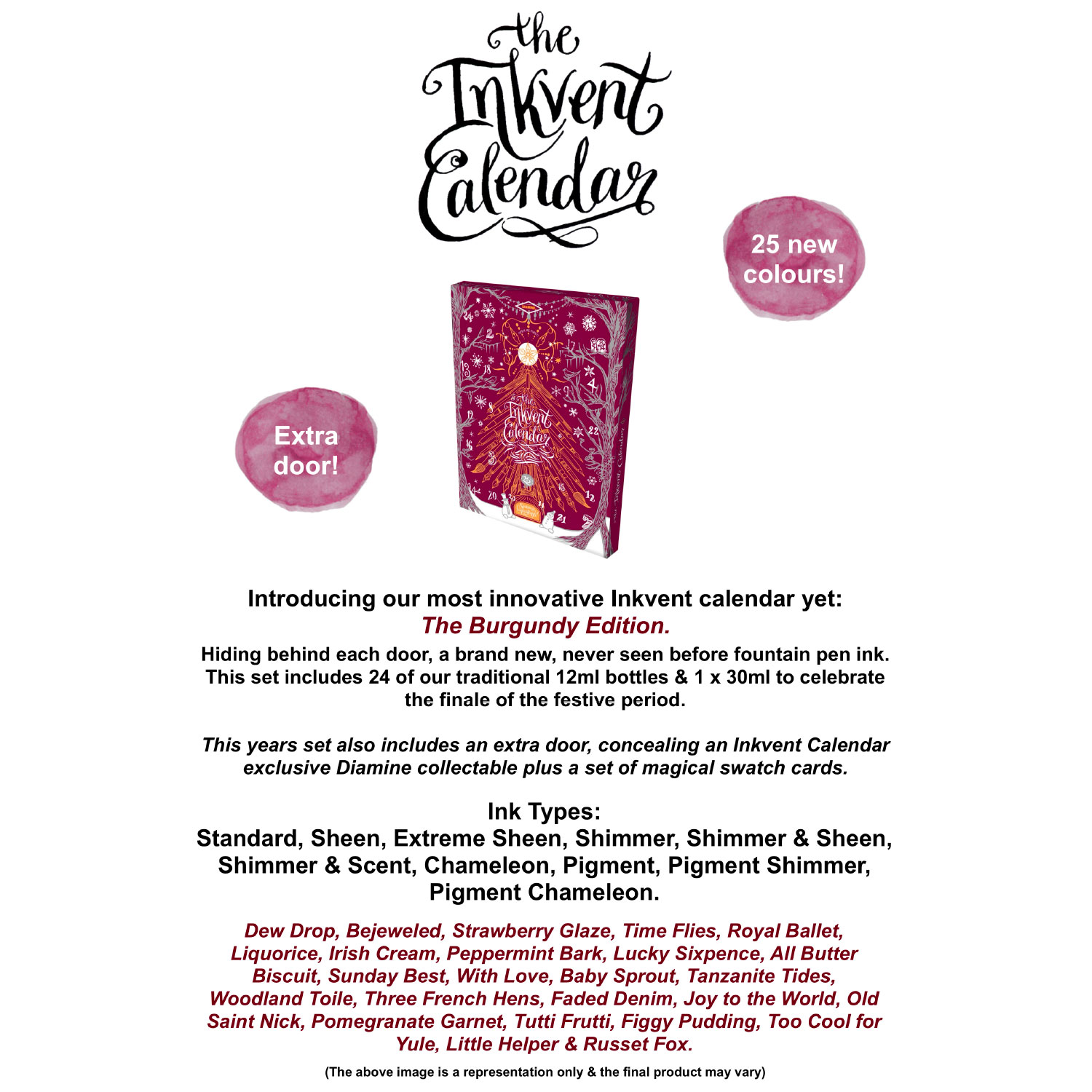 Diamine - 2026 Inkvent Kalender - Burgundy Edition - Bilde 4