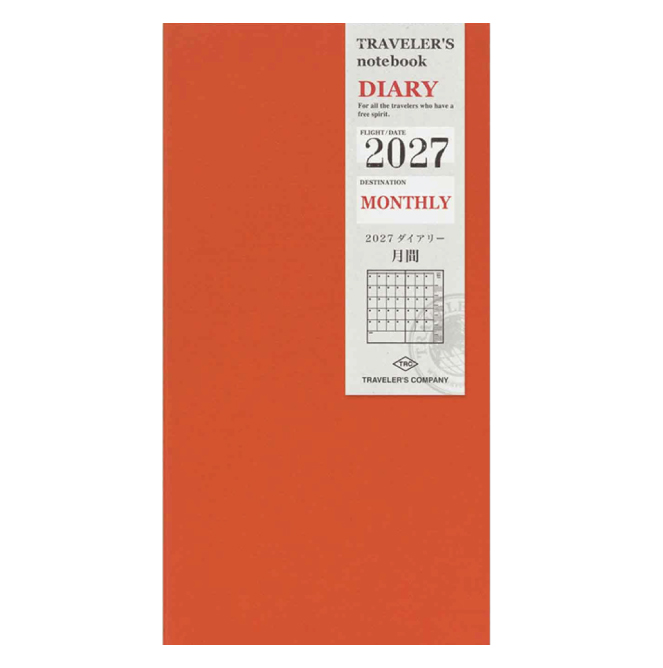 Traveler's Notebook - Refill Regular Size - 2027 Monthly