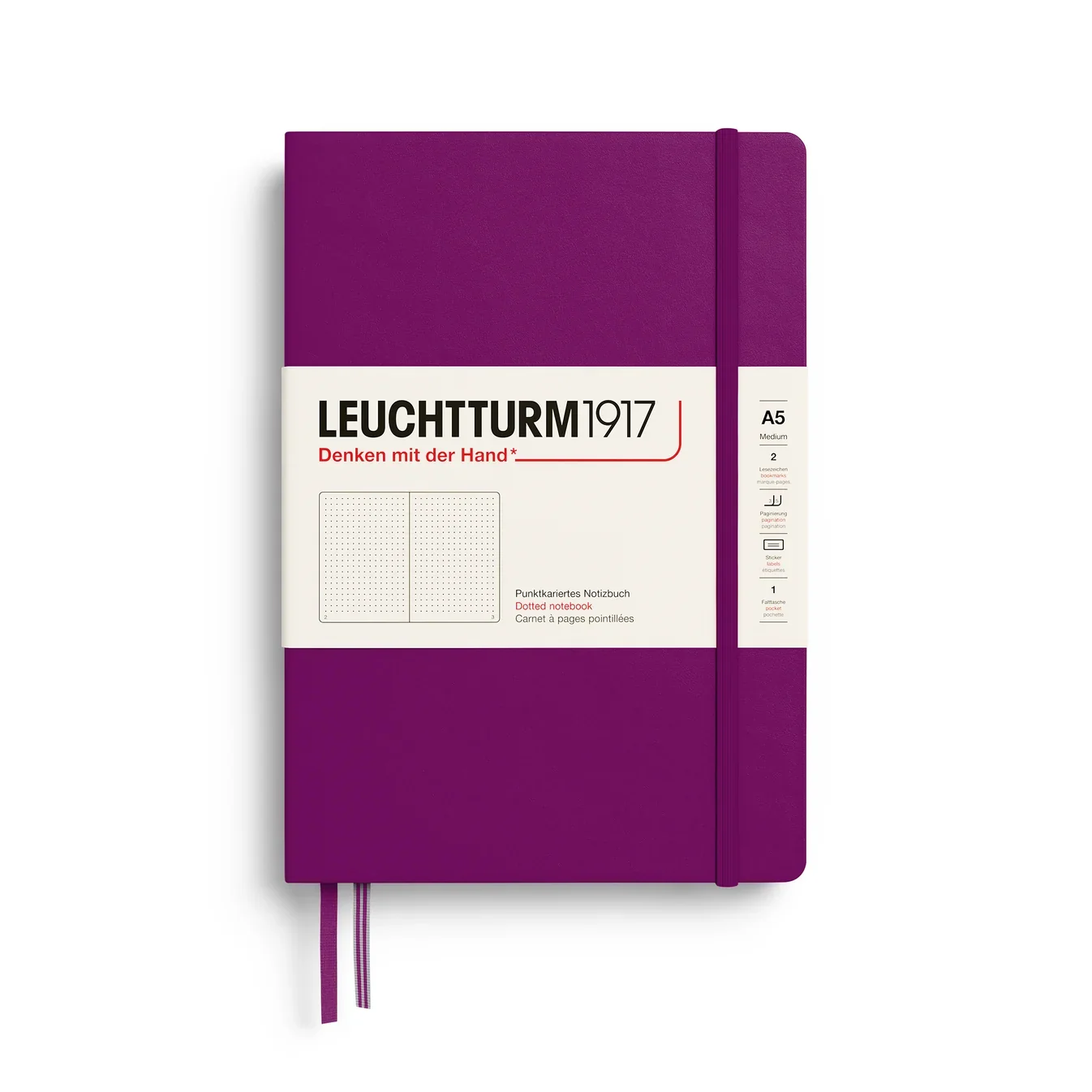 Leuchtturm1917 – Hardcover Notebook Dot Grid – A5 Burgundy