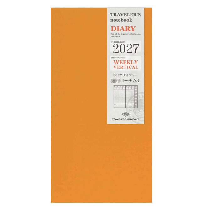 Traveler's Notebook - Refill Regular Size - 2027 Weekly Vertical
